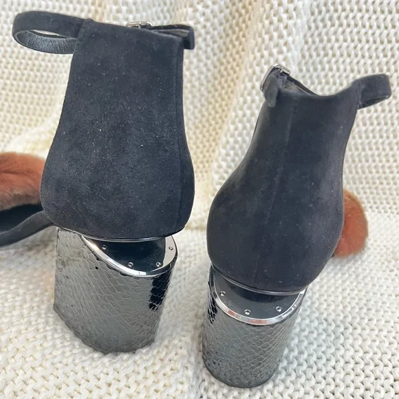 ALEXANDER WANG Abby suede and fur sandals - Picture 5 of 8